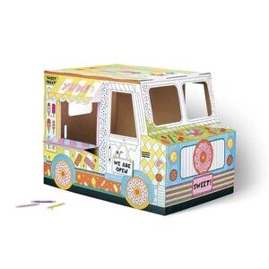 Color Your Own Ice Cream Shop Fort DIY Art Kit Mondo Llama NEW